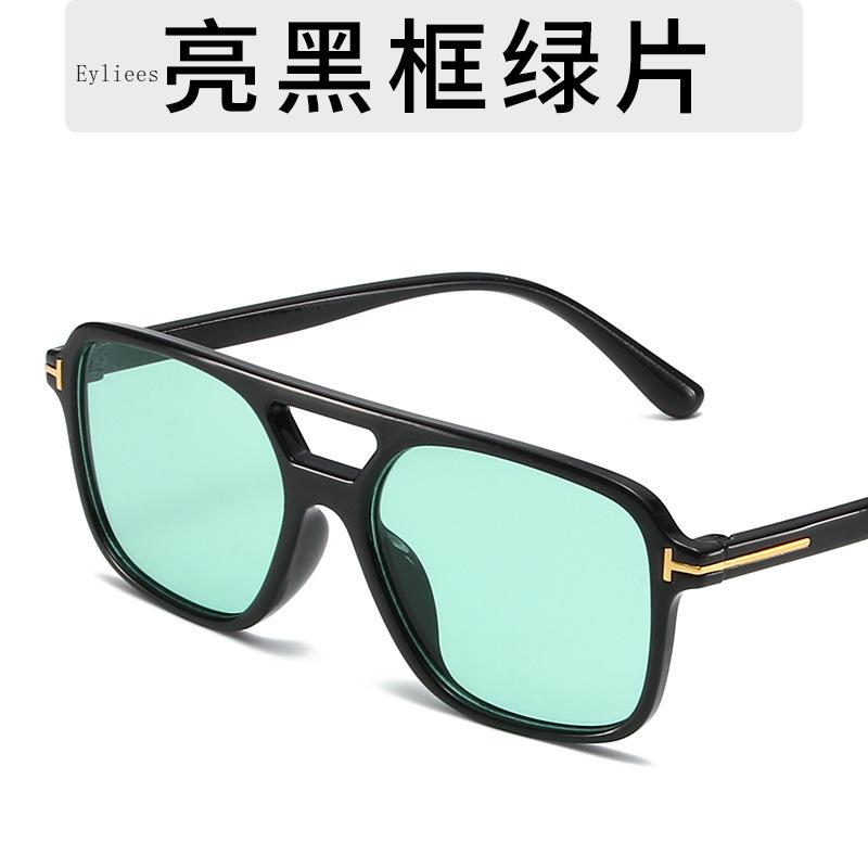 Vintage Classic  Designer Double Bridge Square Sunglasses Women For Men Male Luxury Sun Glasses Punk Big Frame Shades UV400