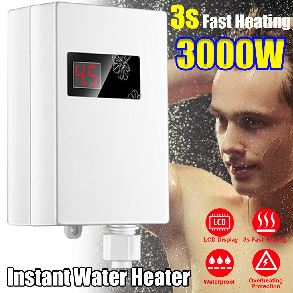 3000W 220V Instant Electric Tankless Water Heater Instantaneous Water Heaters Instant Water Heating Fast 3 Seconds Hot