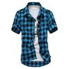 Plaid Shirt Summer Fashion Men's Short-sleeved Plaid Shirt