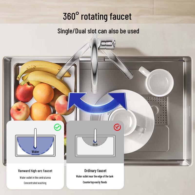Grifo de Cocina Vanward de Acero Inoxidable Frío Único