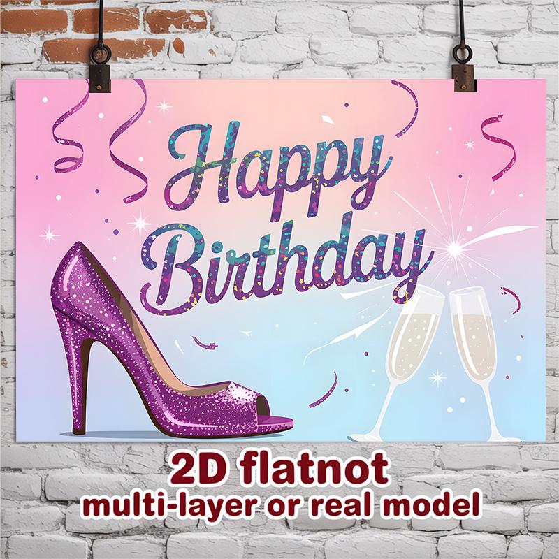 Party Backdrop Birthday Purple Photo Booth Background Front Door Decor