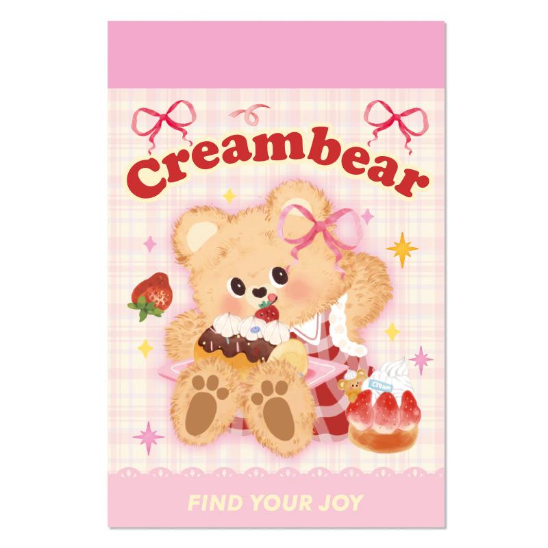 50piece/book Cute Cream Bear Sticker Girl Journal Phone Case DIY Scrapbook Sticker Kawaii Decoration Sticker Gift