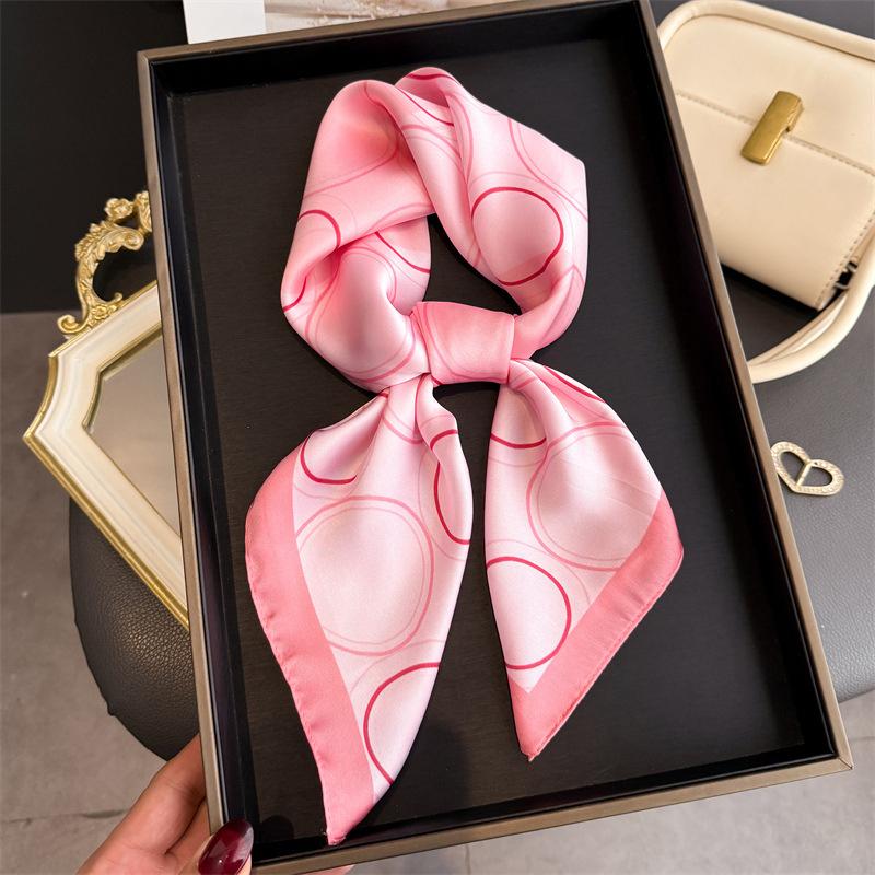 70Cm Dot Pattern Scarf Imitation Silk Square Scarf Women Neckerchief Female Luxury Square Scarves Satin Hijab Ribbon Bandana