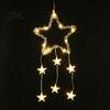 New Year Festive Atmosphere Light LED Christmas Window Star Decoration, Battery Operated Hanging Warm Indoor Outdoor Decorations Lighted Shaped