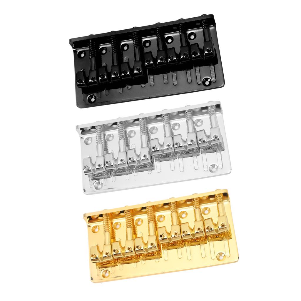 Bass Bridge Zinc Alloy Fixed Type 6 String Electric Bass Bridge Replacement for Practice