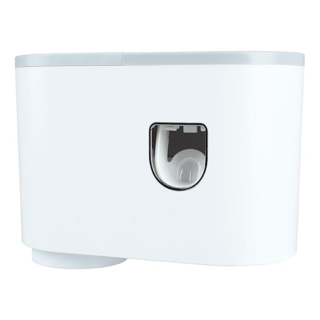 Wall Toothbrush Holder Top Storage Tray Adhesive Wall Mounted Toothbrush Rack with Toothpaste Dispenser for Bathroom