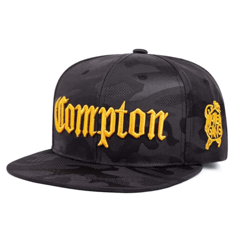 

Новая Креативная Шляпа с Плоским Козырьком Камуфляжная с Вышивкой Compton Хип-Хоп Шляпа Шляпа для Скейтбординга Повседневная Солнцезащитная Бейсболка