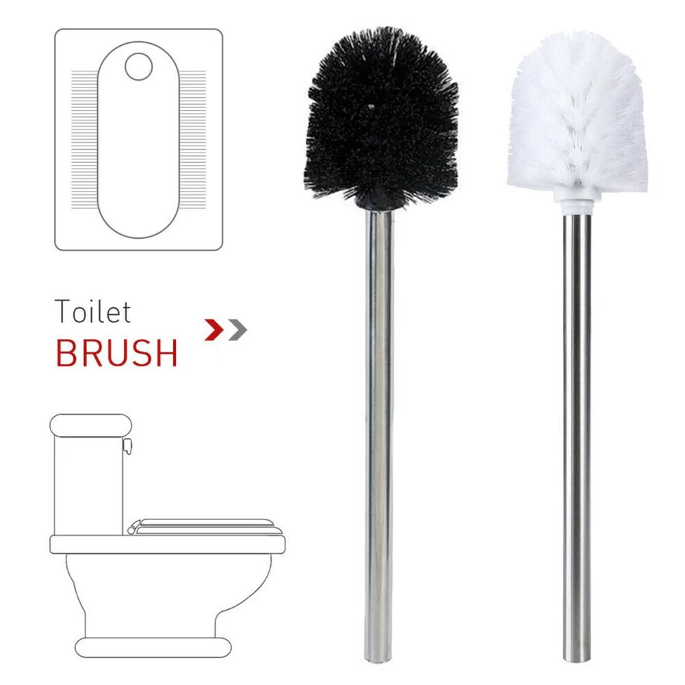 Scrubbers Toilet Brush Chrome Cleaning Head & Handle Replacement Stainless Steel Household Products Accessories