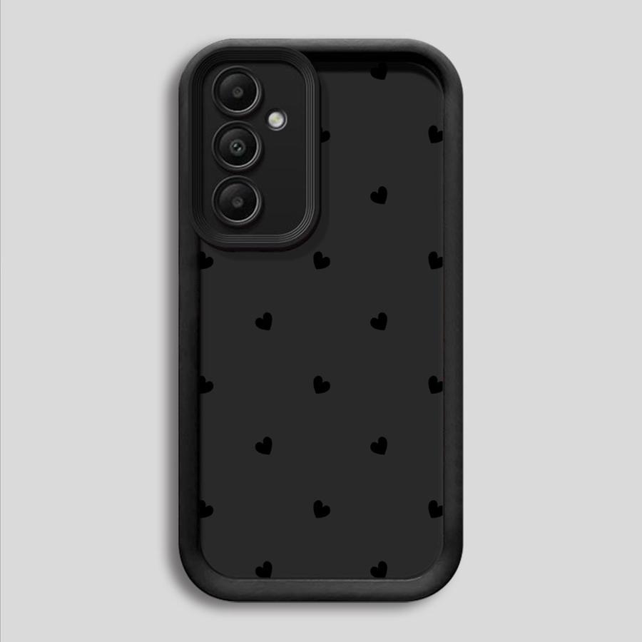 Soft Cover Case for Samsung Galaxy A26 A22 A24 A13 A36 A32 A34 A23 A12 A56 A33 A16 A14 Black Love Heart