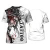 T-shirt Pour Homme Drôle Tatouage Harajuku Streetwear Loisirs Col O Oversize Manches Courtes Hauts Tendance Mode Nom Impression Personnalisée T-shirts