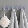 Transparent Row of Hook Adhesive Hooks A Row of Powerful Six-link Wall-mounted Seamless No Need for Drilling Door Rear Coat and Hat Hooks