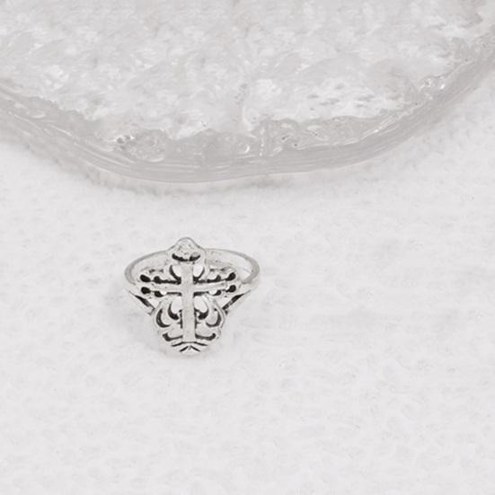 19Pcs/Set Retro Hollow Lotus Flower Heart Shape Ring Set Aesthetic Enamel Silver Color Knuckle Ring Jewelry Gift