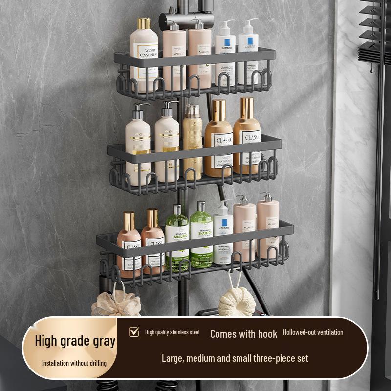 Stainless Steel Bathroom Toilet Storage Rack Shower Room Shelf