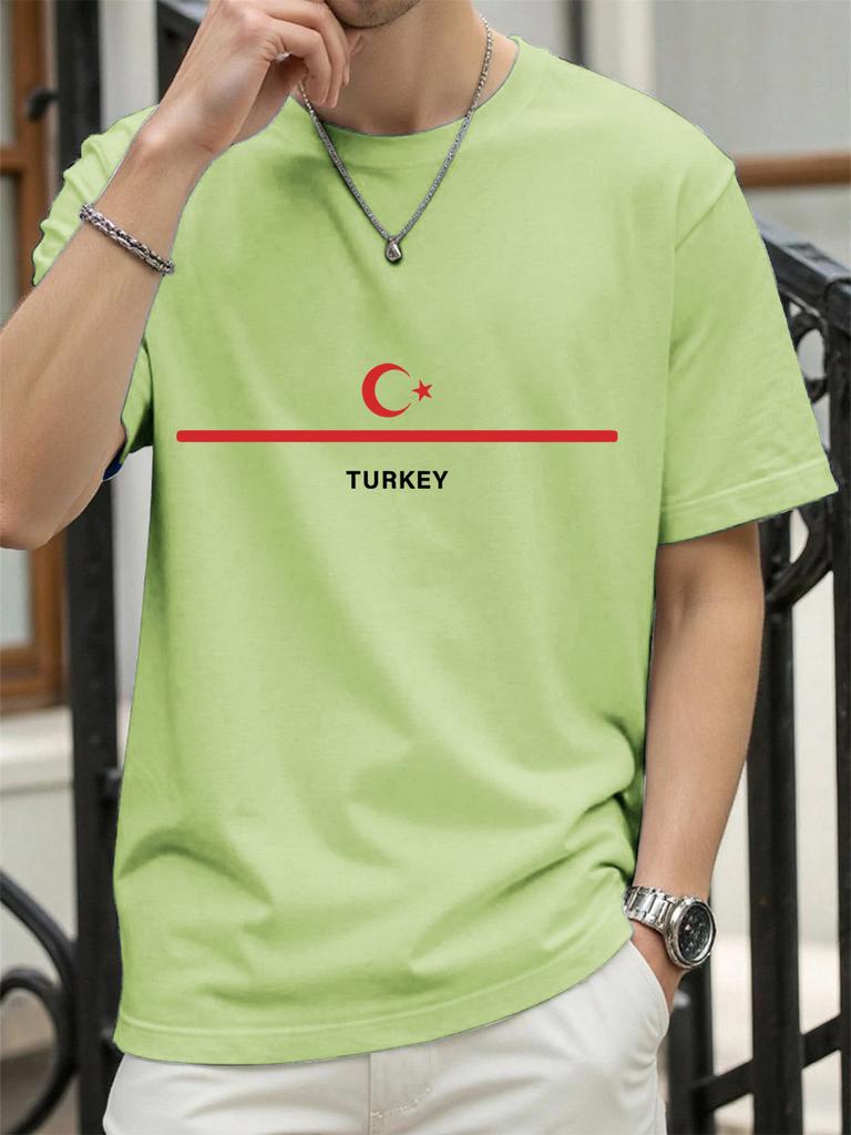 Turkey National Flag Printed Men T Shirts Hip Hop AllMatch TShirt Cotton Summer Clothes Casual Oversize Trendy Sportswear