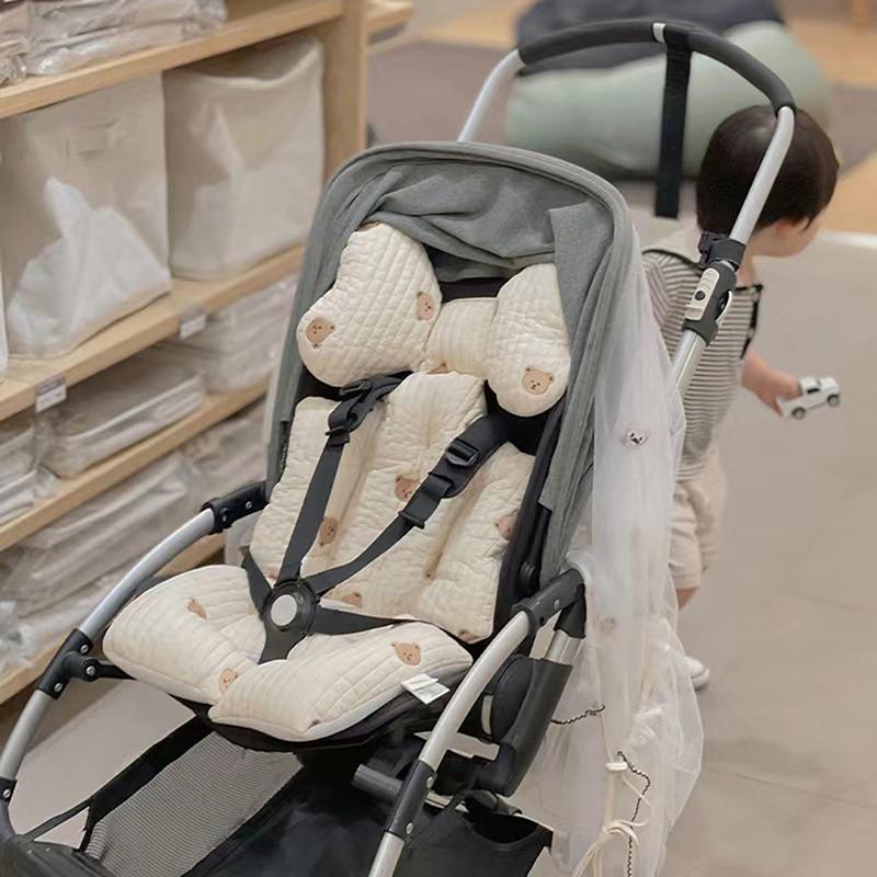 

Baby Stroller Embroidered Cushion Baby Car Seat Cushion Cotton Seat Pad Autumn And Winter Thickened Baby Cotton Pad Stroller Accessories