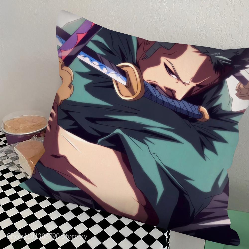 Roronoa Zoro Animation O-One P-Piece Pillow Case Square Pillow Bedroom Sofa Leisure Comfort CushionLiving Room Home Decoration
