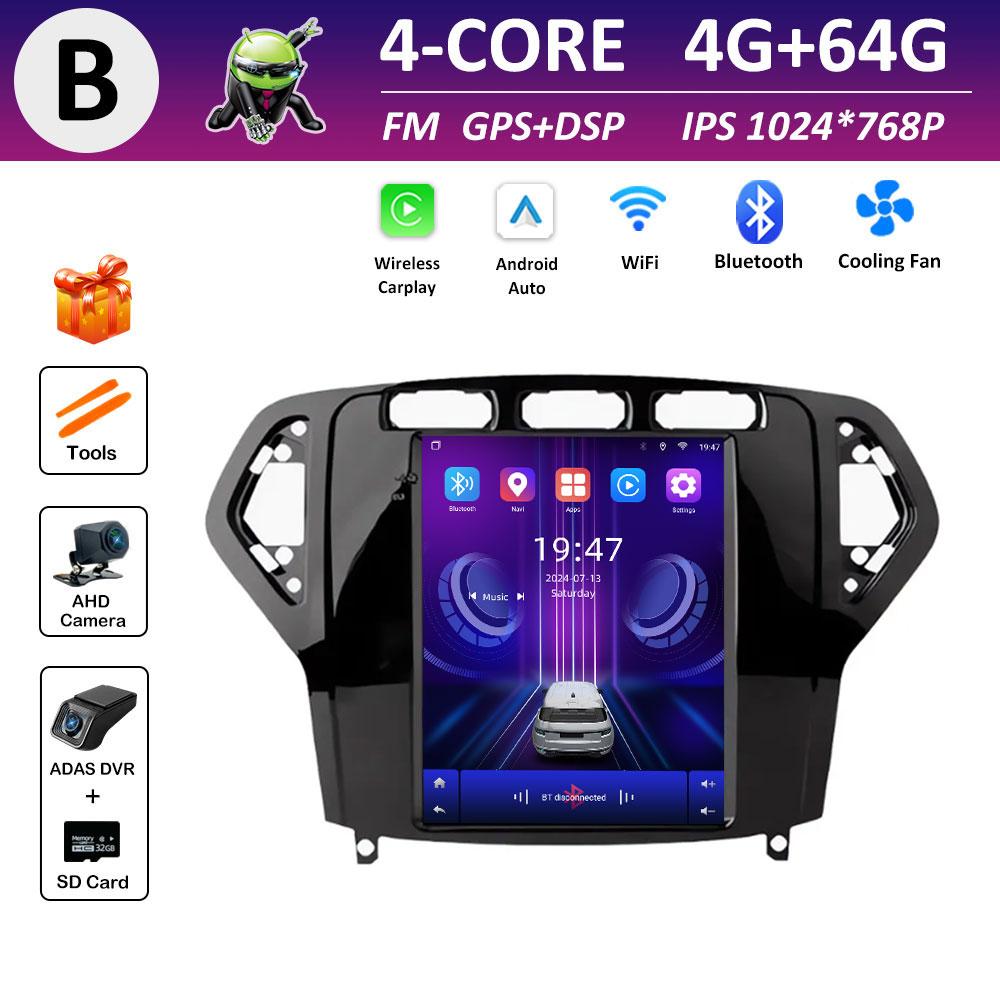 For Ford Mondeo 2007 2008 2009 - 2010 GPS Navigation IPS Touch Screen Android Smart System Wireless Carplay Accessories WIFI DSP