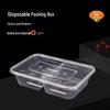 Jiwanggu Disposable 500ml 2-Compartment Food Containers with Lids