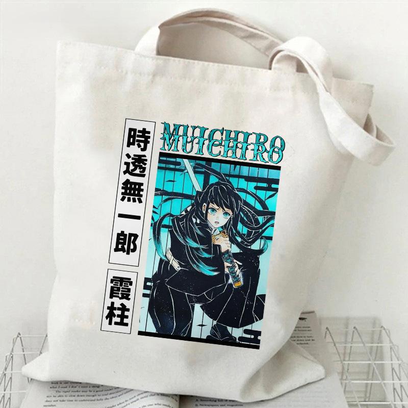 Japan cartoon comics Tokito Muichiro Demon Slayer Print Canvas Shopping Bag Large Capacity Tote Bag 7564