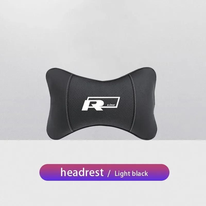 VW Car Leather Headrest Seat Head Support Neck Pillow For Volkswagen Polo Golf GTI CC Tiguan Arteon Passat Jetta Touareg ID.3