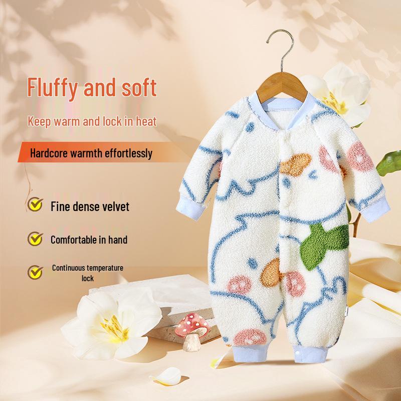 Infant & Toddler Warm Velvet Jumpsuit for Autumn/Winter