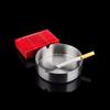 1Pc Smoke Ashtray Stainless Steel Cigarette Ash Silver Metal Ash Holder Heavy Duty Tabletop Ashtray For Hotels Restaurant Bar