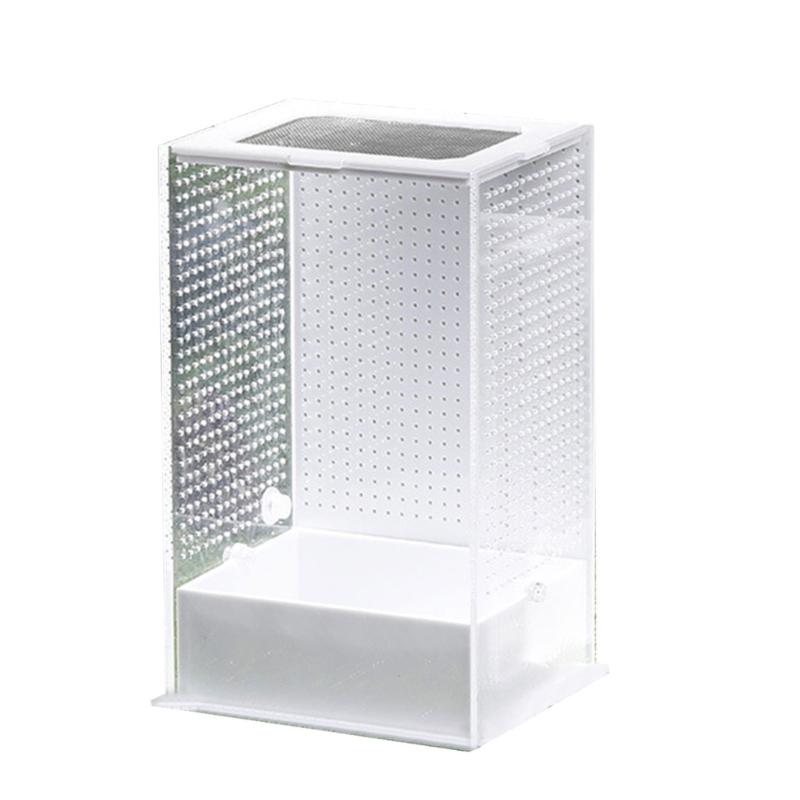 Прозрачный- Рептилии Изоподы Ящерицы Богомолы- Беспозвоночные Насекомые Кормовой Бокс Пауки Террариумы для Разведения Домашний 12x10x20