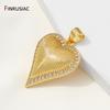 14K Gold Plated Brass Zircon Heart Charms Pendants For Jewelry Making,Charm For Jewelry,DIY Necklace Bracelets Accessories