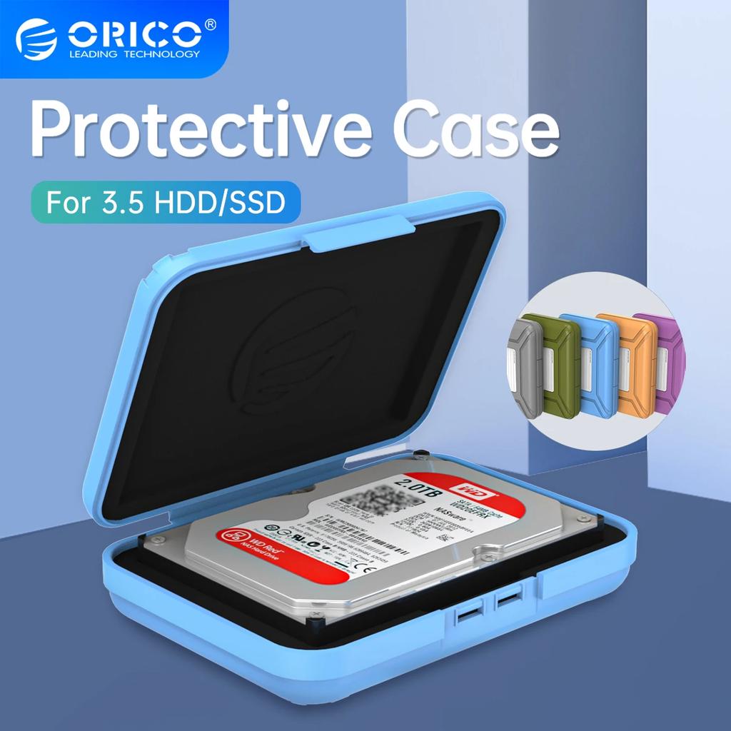 ORICO Sacche e Custodie per Hard Disk Portatili da 3,5 Pollici Custodia Protettiva HDD Scatola di Stoccaggio Impermeabile per HDD Scatola per Hard Disk Nera