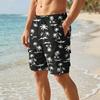 All Over Print Beach Shorts with Multi Pockets Summer Quick Dry Board Shorts with Internal Drawstring Swim Trunks Swimwear