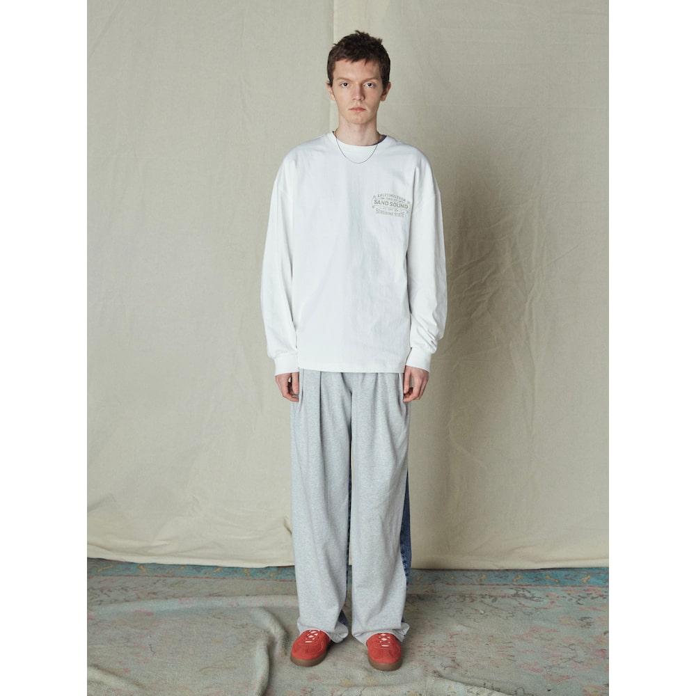 Saendeusaundeu Ybor Graphic Over Fit Long Sleeve Tshirt Ivory