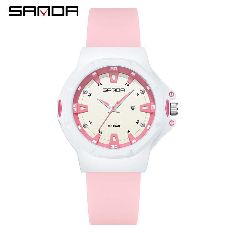 SANDA Quartz Watch: Stylish Casual Watch for Students with Calendar Feature.