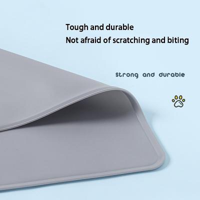 Waterproof Pet Mat Dog Cat Solid Color Silicone Pet Food Pad Pet Bowl Drinking Mat Dog Feeding Placemat Easy Washing