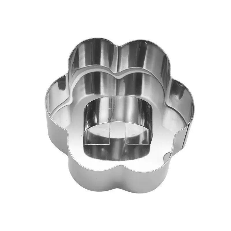 Heart-Shaped Stainless Steel Mousse Ring & Push Plate for Cake, Taro, Rice, Sushi.