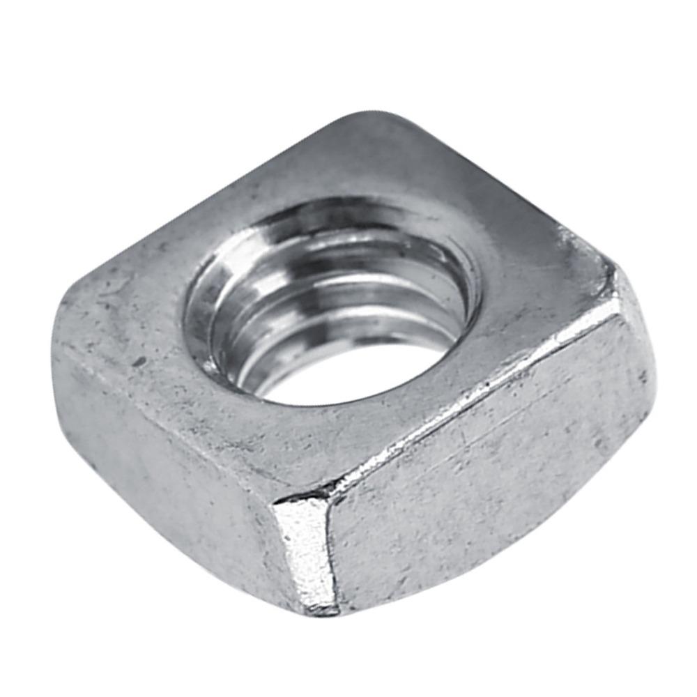 100 stk 304 Rustfritt Stål Firkantmuttere Metrisk Grovgjenge Sølvfarget Metriske Muttere M3 / M4 / M5 / M6 Festemuttere