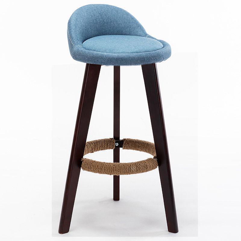 Nordic Minimalist Solid Wood Bar Stool with Backrest for Home or Cafe Use