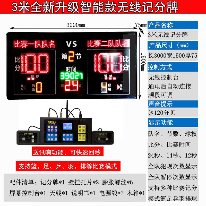 Jundingying Basketball Electronic Scoreboard & 24-Second Wireless Timer