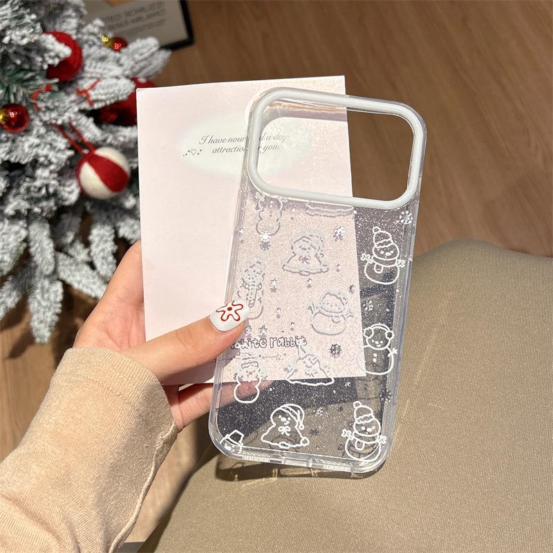

Lens Film Lines Cat Snowman Phone Case for iPhone 17/16 Pro Max/15/14 iPhone 15