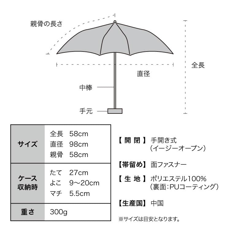 Sun Light UV for Sunny and Rainy Folding 58cm Rib for Commuting and 2026Wpc. Umbrella, Mag-Fit Mini, Off-White Heat Shielding/100% Blocking/100%