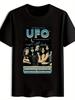 Black UFO Tour Graphic T-shirt - Retro Style