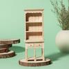 Wood Miniature Cabinet for 1/12 Scale Doll House Accessories Unpainted Organization Bookcase for Scene Display Decoration