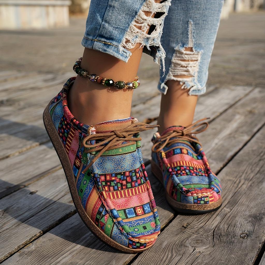 Women's Lightweight Style Shoes - Indian-Inspired Multicolor Mule Slippers with Arch, Synthetic -like Texture & Synthetic Lining, All-Season Casual