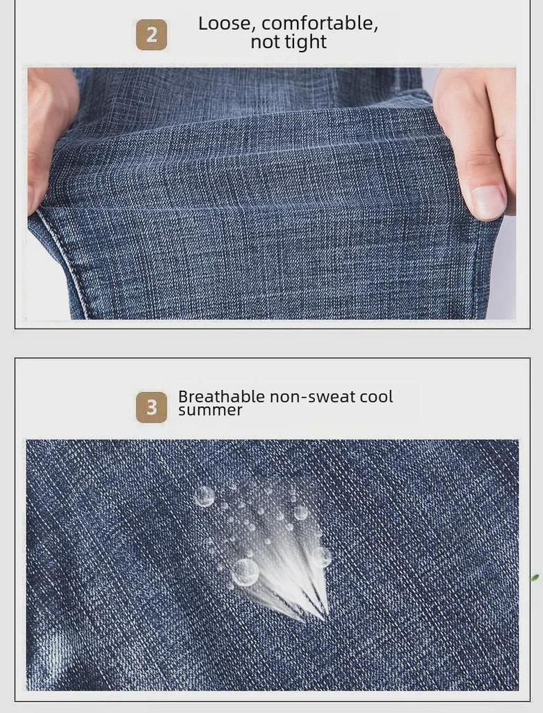 Men's Soft Elastic Slim-Fit Skinny Jeans, Korean Style, Trendy Long Pants, Suitable for Teenagers