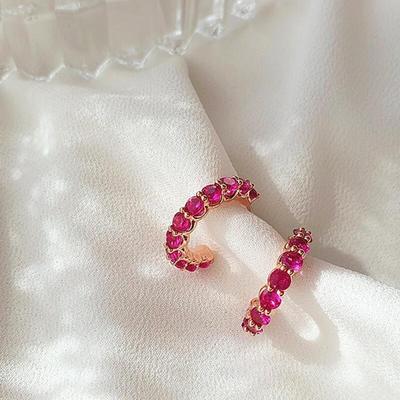 Boucles d'oreilles minimalistes rondes 4 couleurs Bellana pour femmes Cubique