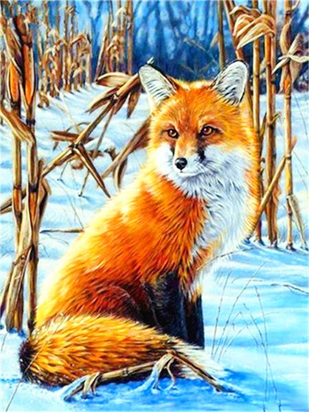 5d Diamond Painting New Fox Winter Home Decor Embroidery Mosaic Animal Snow Cross Stitch Wall Sticker