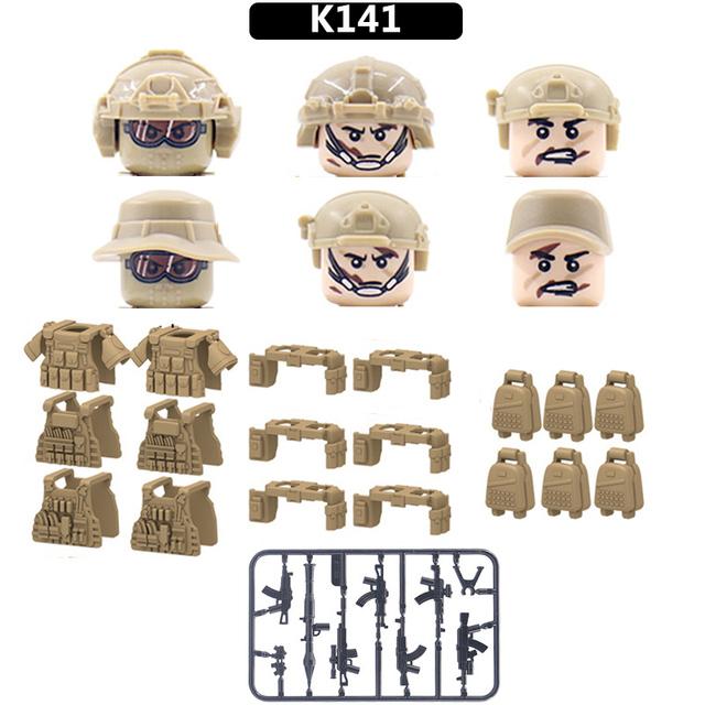 Promotions! 6Pcs Military Ghost Commando Army Soldiers Model Action Figure Blocks Construction Building Bricks Toys For Children