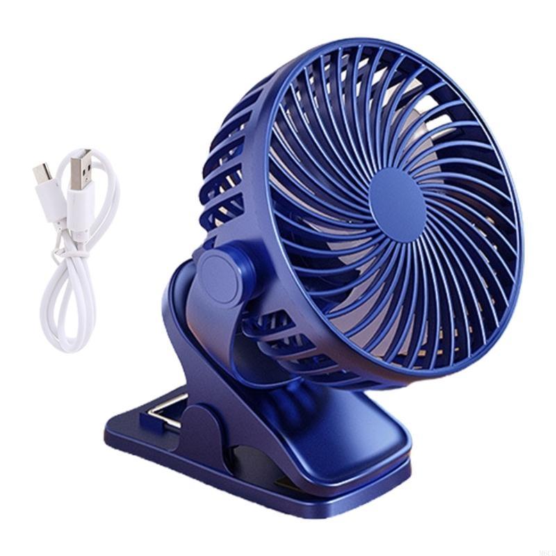 M6CB Travel Fan with 360 Degree Rotation and Three Speed Settings Quiet Desk Fan