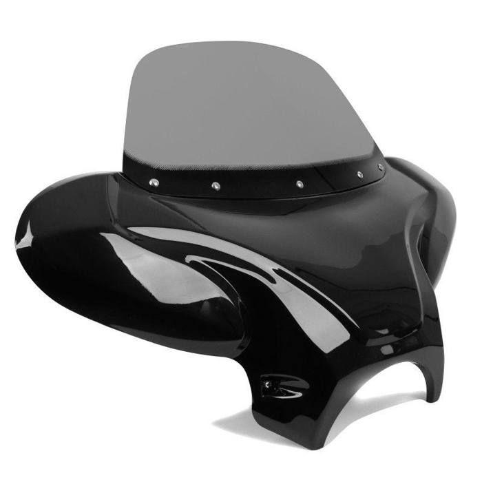 Carenage Batwing avec Pare Brise compatible avec Chopper et Custombikes Craftride en fumé clair