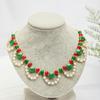 Retro Ethnic Style Necklace Chinese Style Beaded Flower Choker Natural Stone Prayer Necklaces Women Cheongsam Necklace Jewelry