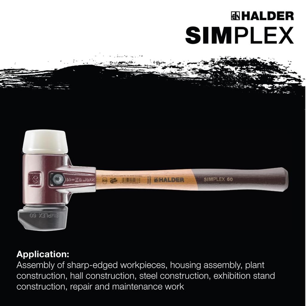 HALDE Simplex Nylon Rubber Composite Diameter Hammer, (white) (black), 60, Self-supporting, 3028.260